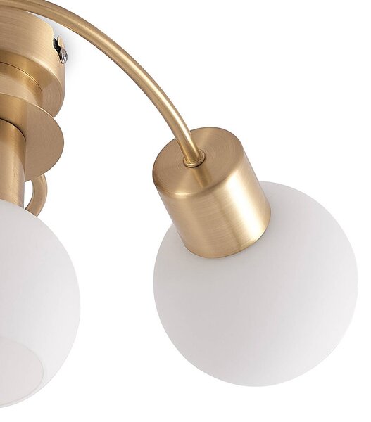 Lampa sufitowa Ciala Lindby, możliwość ściemniania, mosiężny / złoty, salon / jadalnia, szkło, nowoczesny