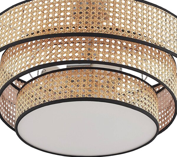 Lampa sufitowa Elowen Lucande, możliwość ściemniania, jasne drewno, salon / jadalnia, bambus, nowoczesny