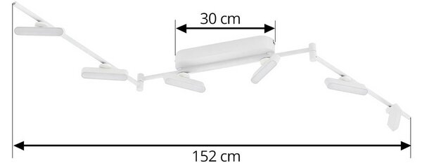 Reflektor LED Lindby Eldrin, biały, 6-punktowa, listwa świetlna Eldrin Lindby, możliwość ściemniania, biały / opal, salon / jadalnia, metal, nowoczesny
