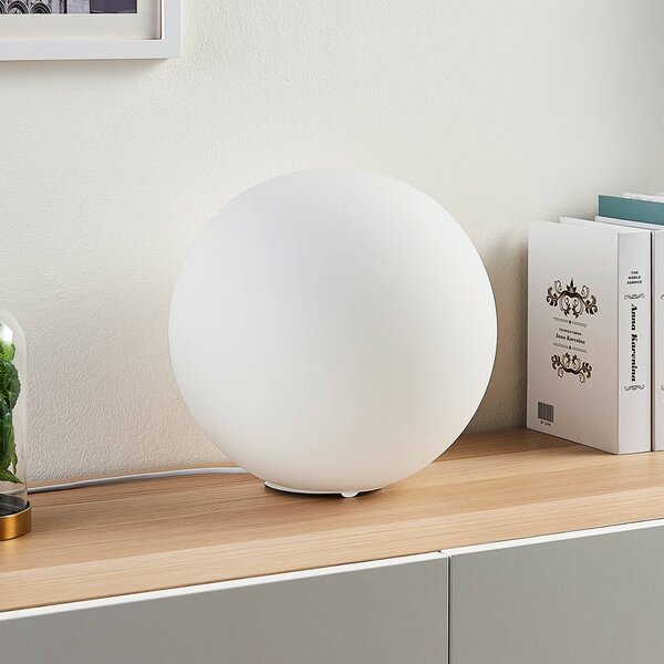 Lampa stołowa Rhona Lindby, biały / opal, salon / jadalnia, szkło, nowoczesny