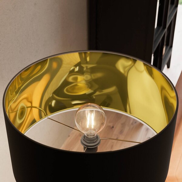Lampa stojąca Benik Lindby, czarny, salon / jadalnia, tkanina / materiał / jedwab, nowoczesny