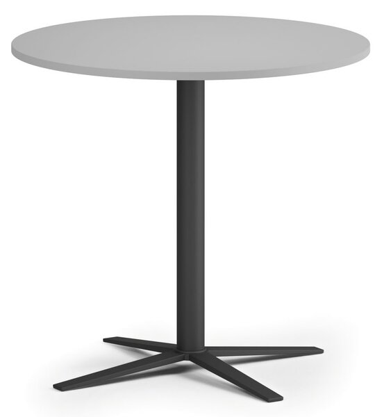 Stolik kawowy AURA, średnica 60 cm, czarna podstawa, szary