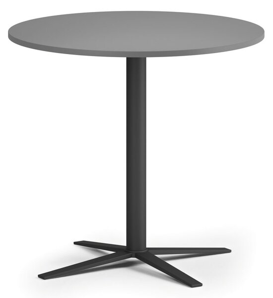 Stolik kawowy AURA, średnica 60 cm, czarna podstawa, grafit