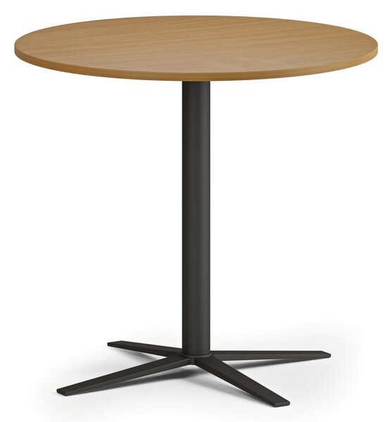 Stolik kawowy AURA, średnica 60 cm, czarna podstawa, buk