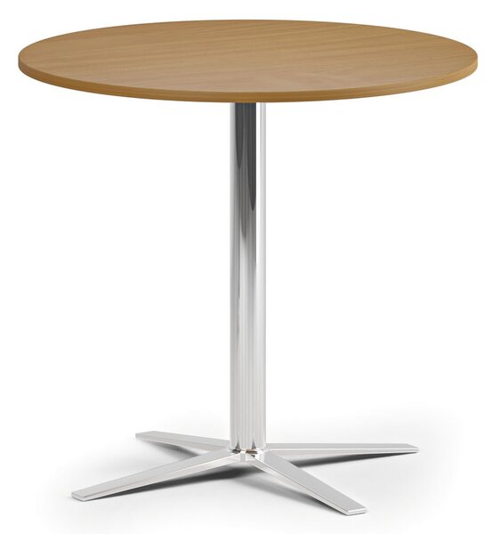 Stolik kawowy AURA, średnica 60 cm, chrom podstawa, buk