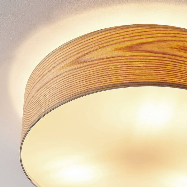Lampa sufitowa Dominic Lindby, możliwość ściemniania, jasne drewno, salon / jadalnia, drewno, skandynawski