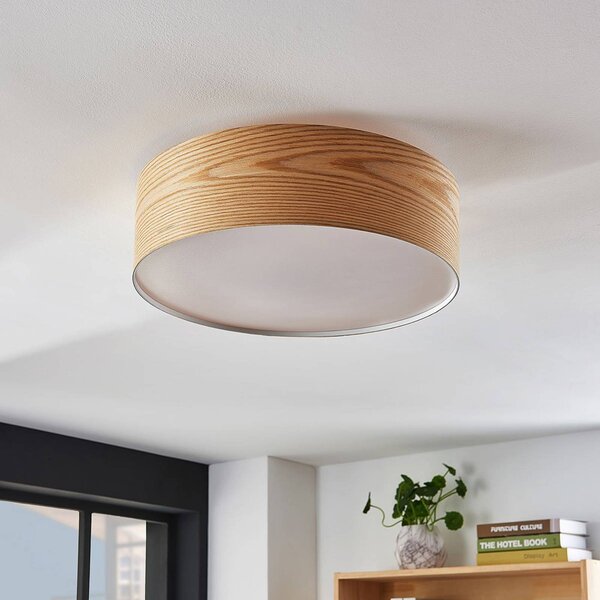 Lampa sufitowa Dominic Lindby, możliwość ściemniania, jasne drewno, salon / jadalnia, drewno, skandynawski