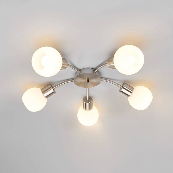 Lindby Lampa sufitowa Elaina, możliwość ściemniania, aluminiowy / szary / cynkowy, salon / jadalnia, metal, nowoczesny