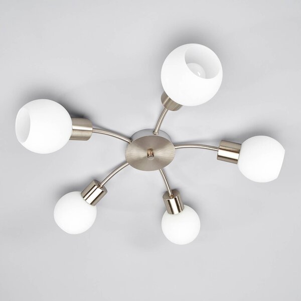 Lindby Lampa sufitowa Elaina, możliwość ściemniania, aluminiowy / szary / cynkowy, salon / jadalnia, metal, nowoczesny