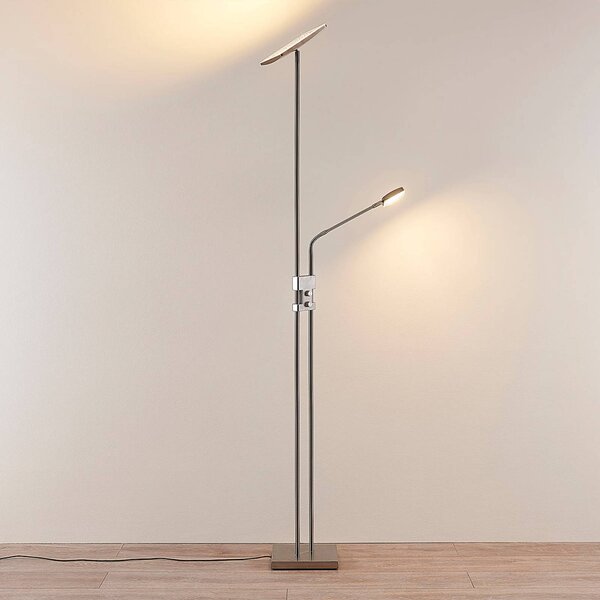 Lampa stojąca LED Jonne Lindby, możliwość ściemniania, aluminiowy / szary / cynkowy, salon / jadalnia, metal, nowoczesny