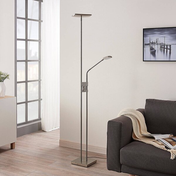 Lampa stojąca LED Jonne Lindby, możliwość ściemniania, aluminiowy / szary / cynkowy, salon / jadalnia, metal, nowoczesny