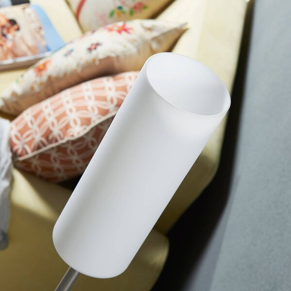 Lampa stojąca Vinsta Lindby, biały / opal, salon / jadalnia, szkło, nowoczesny
