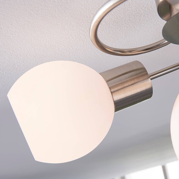 Lampa sufitowa Ciala Lindby, możliwość ściemniania, aluminiowy / szary / cynkowy, salon / jadalnia, szkło, nowoczesny