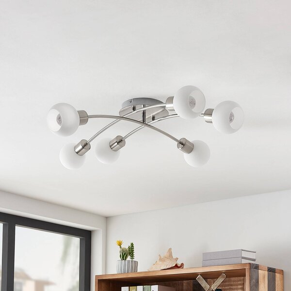 Lampa sufitowa Agmar Lindby, możliwość ściemniania, aluminiowy / szary / cynkowy, salon / jadalnia, metal, nowoczesny