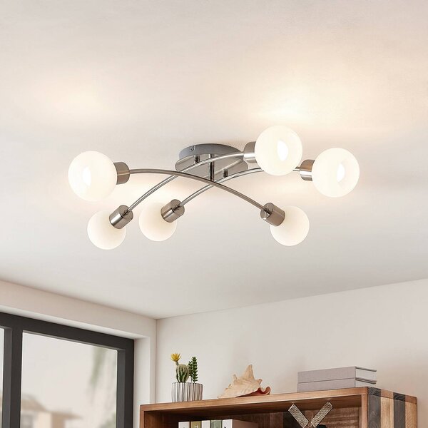 Lampa sufitowa Agmar Lindby, możliwość ściemniania, aluminiowy / szary / cynkowy, salon / jadalnia, metal, nowoczesny
