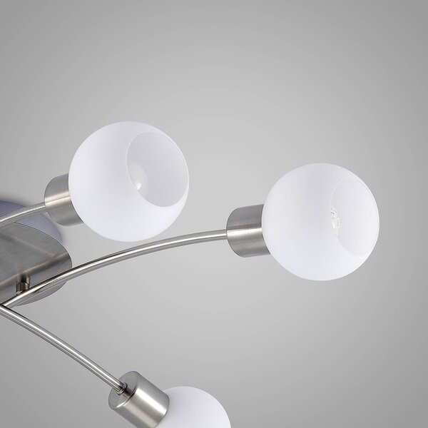 Lampa sufitowa Agmar Lindby, możliwość ściemniania, aluminiowy / szary / cynkowy, salon / jadalnia, metal, nowoczesny