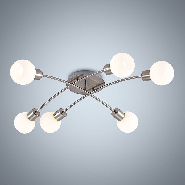 Lampa sufitowa Agmar Lindby, możliwość ściemniania, aluminiowy / szary / cynkowy, salon / jadalnia, metal, nowoczesny