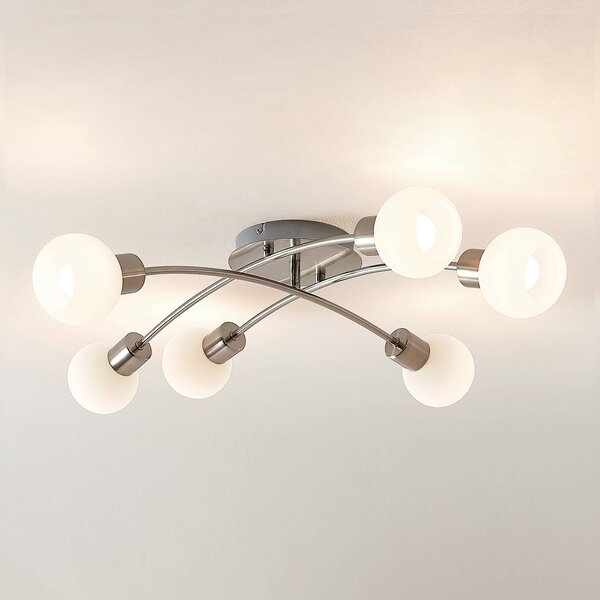Lampa sufitowa Agmar Lindby, możliwość ściemniania, aluminiowy / szary / cynkowy, salon / jadalnia, metal, nowoczesny