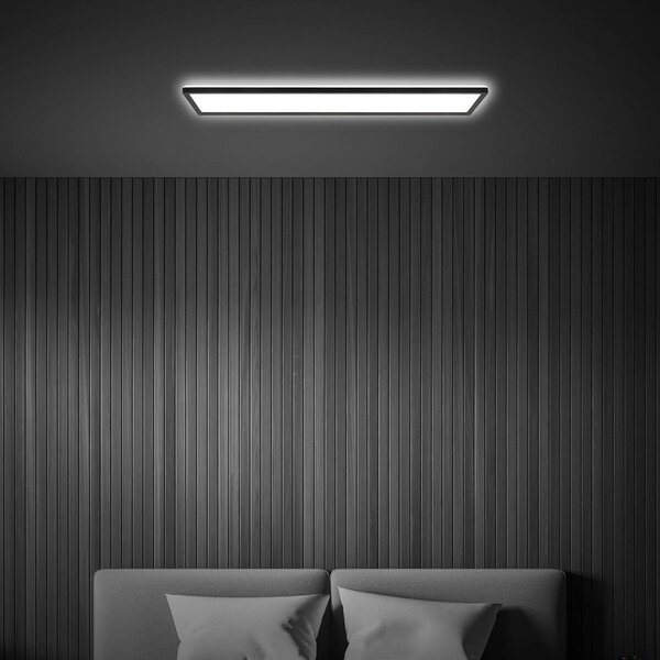 Briloner Lampa sufitowa LED Tava, czarny, salon / jadalnia, tworzywo sztuczne, nowoczesny