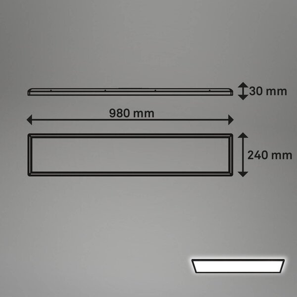 Briloner Lampa sufitowa LED Tava, czarny, salon / jadalnia, tworzywo sztuczne, nowoczesny