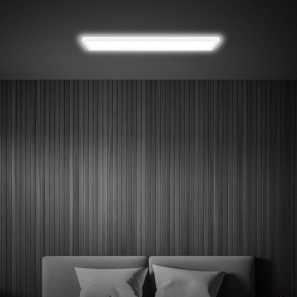 Briloner Lampa sufitowa LED Tava, biały / opal, salon / jadalnia, tworzywo sztuczne, nowoczesny