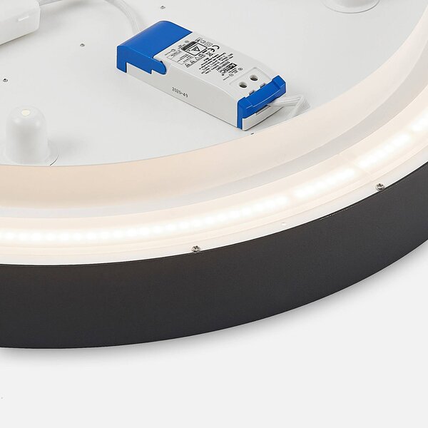 Lampa sufitowa LED Vanida Arcchio, możliwość ściemniania, czarny, kuchnia, aluminium, nowoczesny