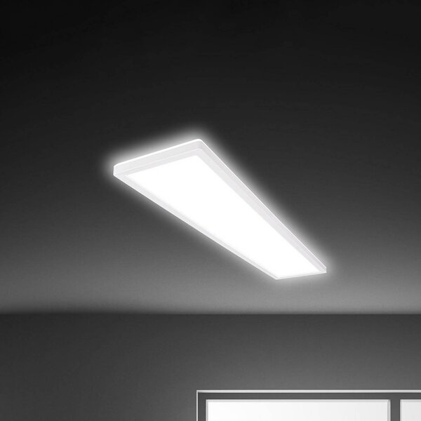 Briloner Lampa sufitowa LED Tava, biały / opal, salon / jadalnia, tworzywo sztuczne, nowoczesny