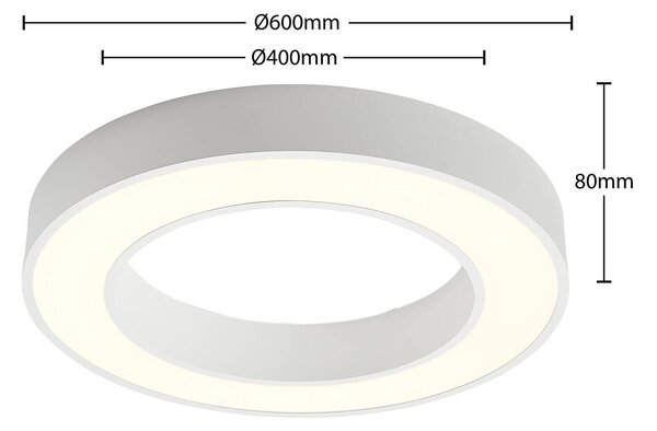 Lampa sufitowa LED Sharelyn Arcchio, możliwość ściemniania, biały / opal, kuchnia, aluminium, nowoczesny