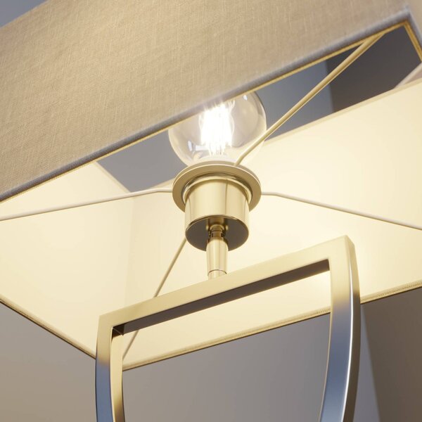 Lampa stołowa Evaine Lucande, chromowy / srebrny, salon / jadalnia, metal, nowoczesny