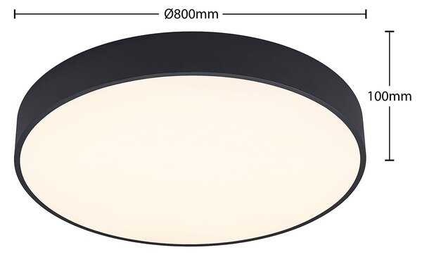 Lampa sufitowa LED Noabelle Arcchio, możliwość ściemniania, czarny, kuchnia, metal, nowoczesny