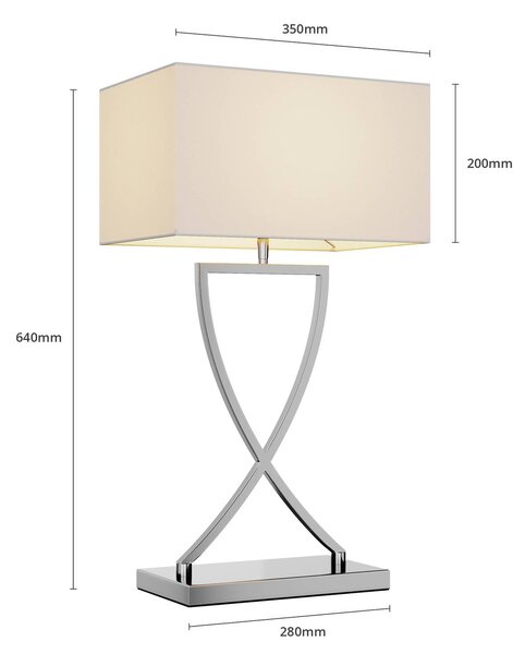 Lampa stołowa Evaine Lucande, chromowy / srebrny, salon / jadalnia, metal, nowoczesny