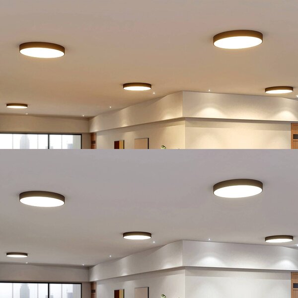 Lampa sufitowa LED Noabelle Arcchio, możliwość ściemniania, czarny, kuchnia, metal, nowoczesny