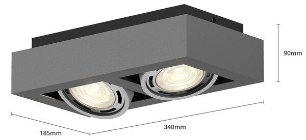 Lampa sufitowa Ronka Arcchio, możliwość ściemniania, czarny, salon / jadalnia, aluminium, nowoczesny