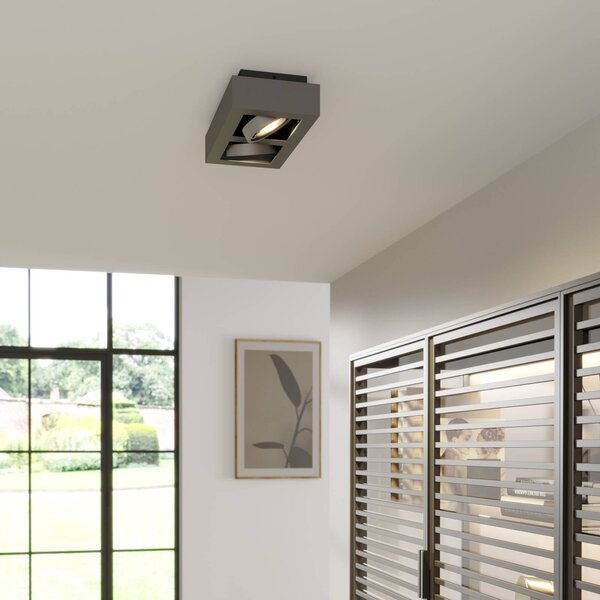 Lampa sufitowa Ronka Arcchio, możliwość ściemniania, czarny, salon / jadalnia, aluminium, nowoczesny