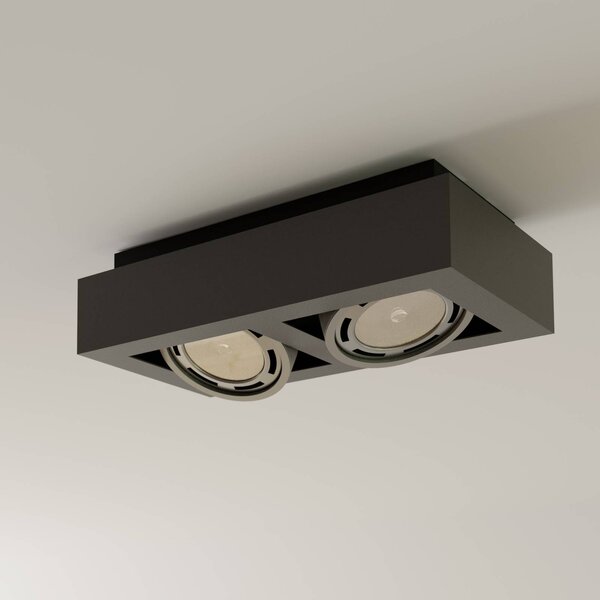 Lampa sufitowa Ronka Arcchio, możliwość ściemniania, czarny, salon / jadalnia, aluminium, nowoczesny