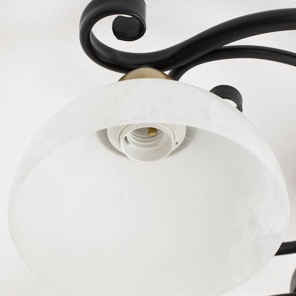 Lampa sufitowa Flora Luminex, możliwość ściemniania, czarny, salon / jadalnia, szkło, dworkowy / rustykalny