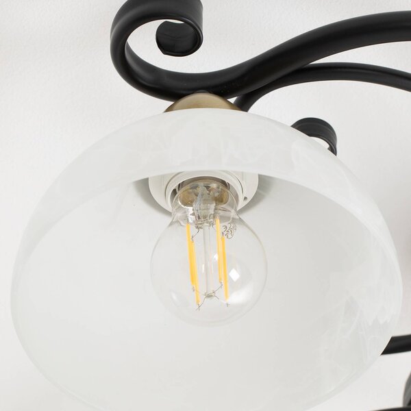 Lampa sufitowa Flora Luminex, możliwość ściemniania, czarny, salon / jadalnia, szkło, dworkowy / rustykalny