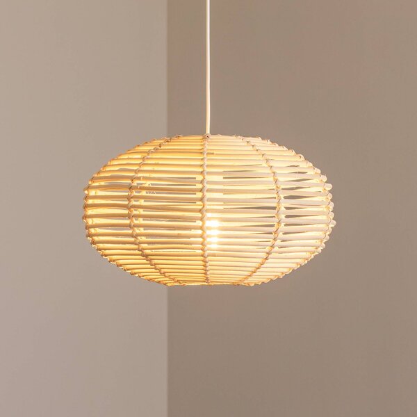 Lampa wisząca RATTAN Nowodvorski Lighting, możliwość ściemniania, jasne drewno, salon / jadalnia, drewno
