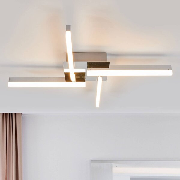Lampa sufitowa Patrik Lindby, chromowy / srebrny, łazienka, metal, nowoczesny