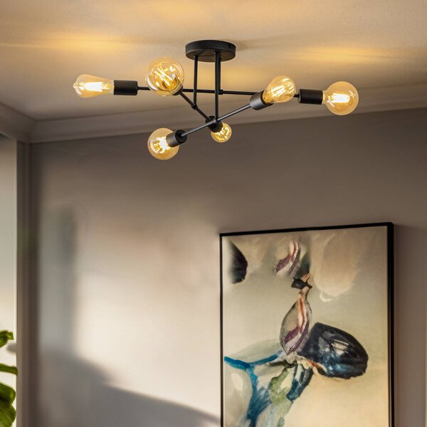Lampa sufitowa Cambridge HELAM, możliwość ściemniania, czarny, salon / jadalnia, metal, nowoczesny