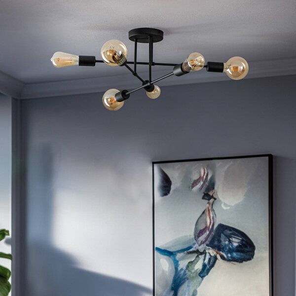 Lampa sufitowa Cambridge HELAM, możliwość ściemniania, czarny, salon / jadalnia, metal, nowoczesny