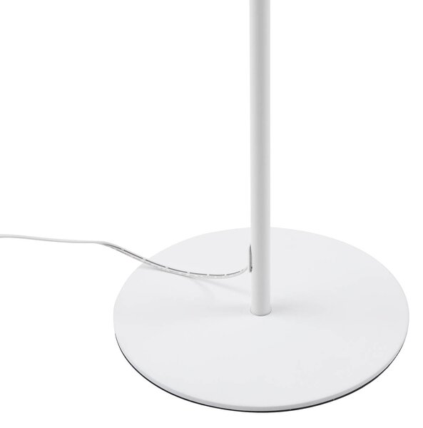 Lampa stojąca Maori Lindby, możliwość ściemniania, biały / opal, biuro, metal, nowoczesny