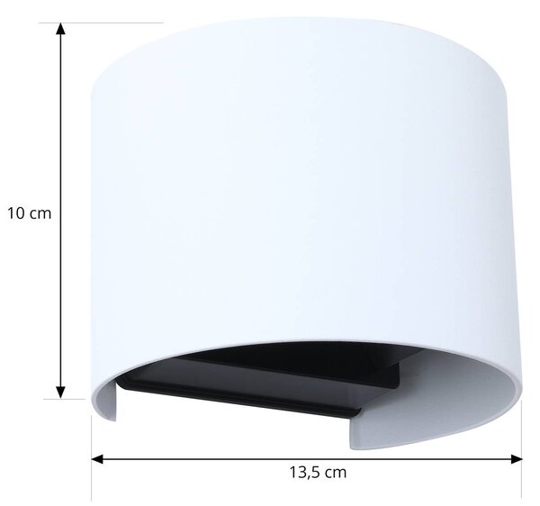 Lindby Smart LED kinkiet zewnętrzny Dara biały okrągły CCT RGB Tuya Lindby, możliwość ściemniania, biały / opal, tworzywo sztuczne, nowoczesny