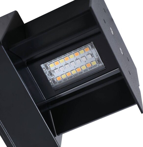 Lindby Smart kinkiet zewnętrzny LED Dara szary kątowy CCT RGB Tuya Lindby, możliwość ściemniania, aluminiowy / szary / cynkowy, tworzywo sztuczne, nowoczesny