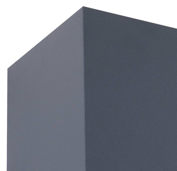 Lindby Smart kinkiet zewnętrzny LED Dara szary kątowy CCT RGB Tuya Lindby, możliwość ściemniania, aluminiowy / szary / cynkowy, tworzywo sztuczne, nowoczesny