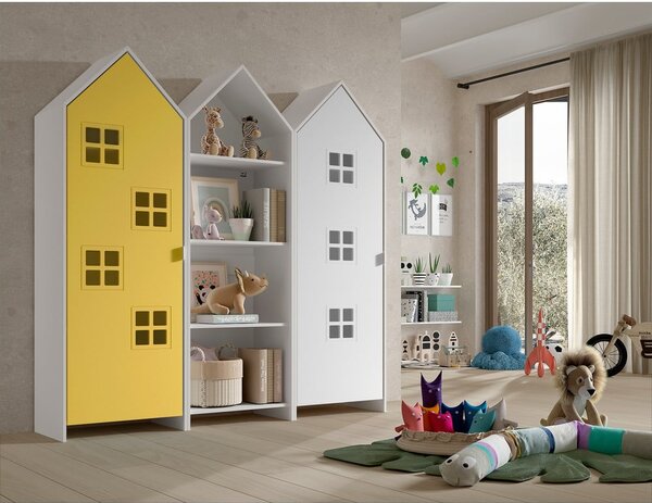 Żółto-biała szafa dziecięca otwarta 173x171,5 cm CASAMI BRUGES – Vipack