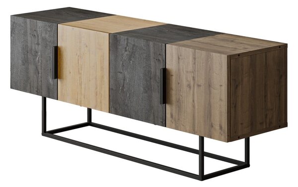 Brązowa szafka pod TV w dekorze dębu 140x55 cm Titan – Marckeric