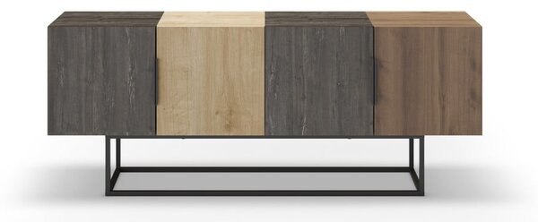 Brązowa szafka pod TV w dekorze dębu 140x55 cm Titan – Marckeric