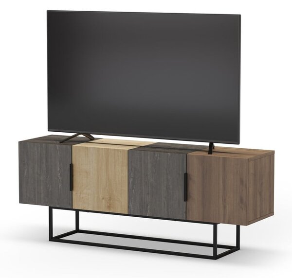 Brązowa szafka pod TV w dekorze dębu 140x55 cm Titan – Marckeric
