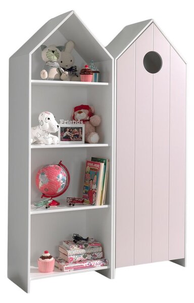 Biało-jasnoróżowa szafa dziecięca otwarta 115x171,5 cm CASAMI – Vipack